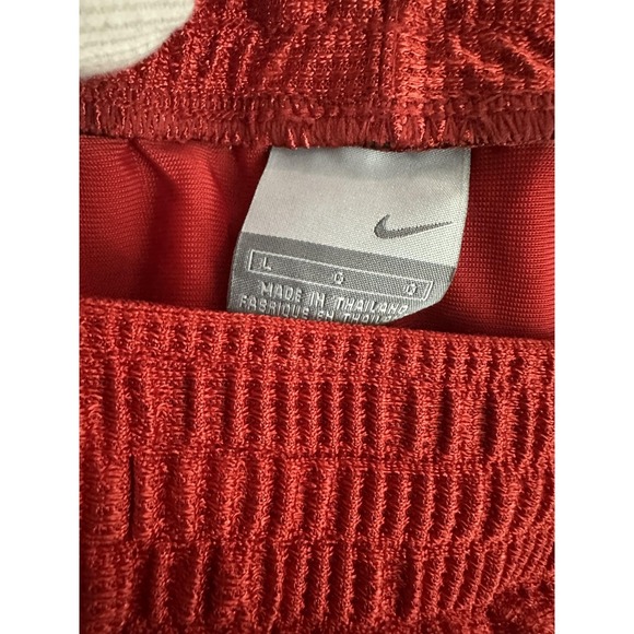 Nike Shorts Mens Large Red Basketball Athletic Mesh Swoosh Logo Gym Casual - Picture 3 of 9